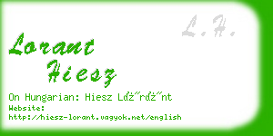 lorant hiesz business card